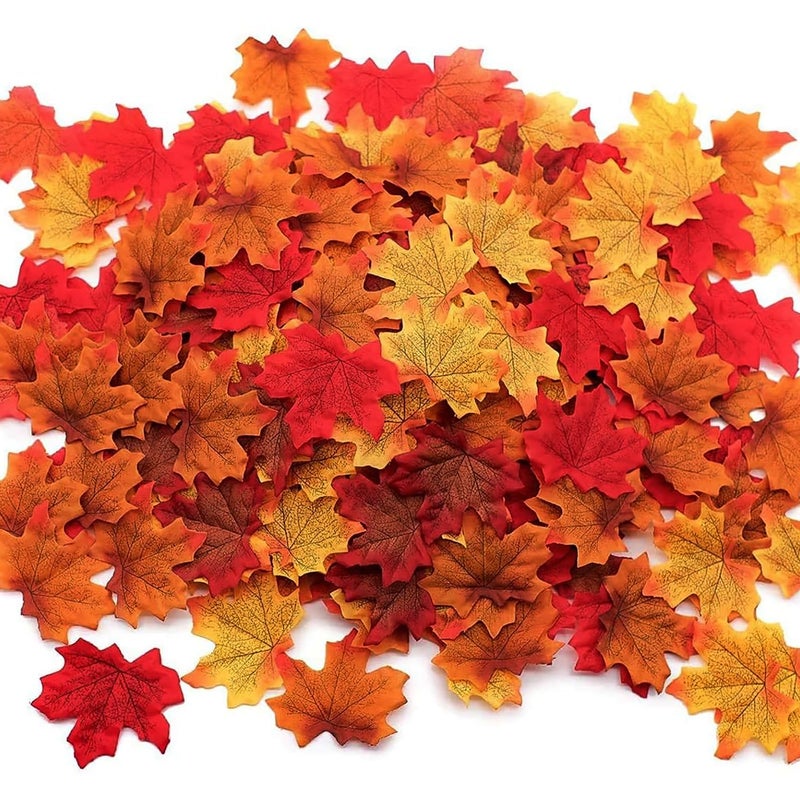 Moon Boat 1100PCS Fall Artificial Maple Leaves Thanksgiving Autumn Leaf Wedding Party Table Decor,Multicolored - Image 4